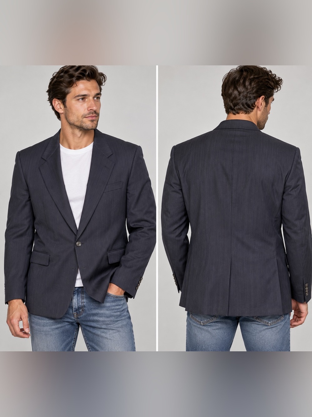 Vintage Jonathan Bryan by Jack Fraser Wool Blazer - Black/Blue